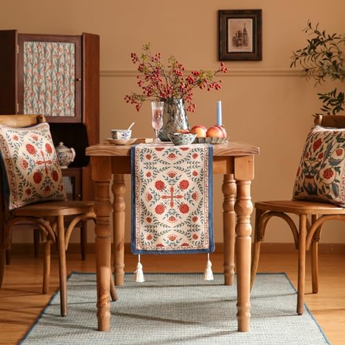 Patdrea Designer French Elegant Linen Table Runner,12"X71"-Puno B - Image 2