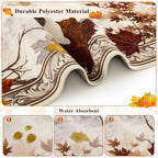 U'Artlines Fall Front Door Mat, 32"×48" Vintage Farmhouse Marple Leaves Mat - Image 3