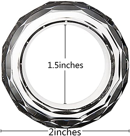 Crystal Napkin Ring Holders - 2 Inch Set of 12, Table Party Wedding Set Christmas Decorations for Dinner - Image 3