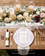 Nervure 700Pcs Gold Plastic Plates, Plastic Dinnerware Set for 100 Guests - Image 4