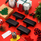 6 Pack Christmas Stocking Holders Ornament Hooks Mantel Weighted Stocking Hangers Metal Hanging Hooks Heavy Duty Stocking Holders Bases for Mantel Fireplace Party Decoration (Black, 6) - Image 4