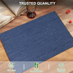 BETEAM Placemats Set of 12, Woven Place mats for Dining Table, Navy Blue - Image 2