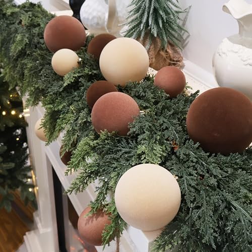 4In Velvet Ornaments for Christmas Tree, 9pcs Large Christmas Ornaments Set - Image 5