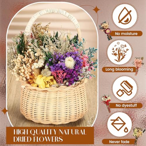 Layhit 24 Pcs Mini Dried Flower Bouquets Boho for Vase, Colorful - Image 5
