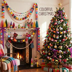 300 Sheets Christmas Paper Chains Strips and Purple Velvet Bow - Image 4