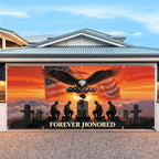 7 * 16FT Eagle USA Flag Memorial Day Garage Door Cover Decorations Independence Day Garage Door Banner for Outdoor Indoor Patriot Party Photography Backdrop - Image 4
