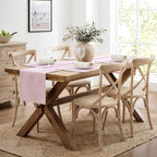 ZeeMart Linen Checked Farmhouse Placemats Set of 6, Pink 13x19in - Image 6