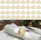 100 Pcs Gold Napkin Rings Bulk Delicate Napkin Holder for Dining Wedding Party Banquet Table Decroration Christmas and Daily Use - Gold Wheat by Unknown