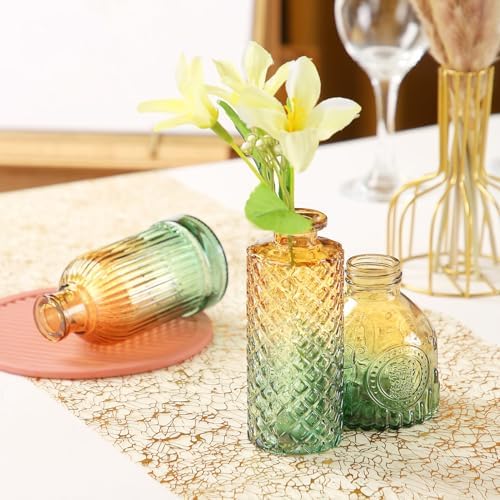 Glass Bud Vases in Bulk Set of 30 Pcs,Small Glass Vases for Flowers as Wedding Centerpieces for Tables,Clear Flower Vases Suitble for Wedding Decorations,Home Decor (Brown Green, 30 pcs) - Image 5
