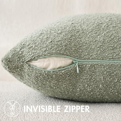 MIULEE 18x18 Decorative Boucle Couch Pillow Covers Sage Green - Image 6