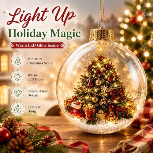 Glowing Christmas Story Ornament Light-up Mini Holiday Scene (6PCS) - Image 2