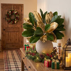 Briful 2 Pack Green and Gold Faux Magnolia Stems for Vase - Image 3