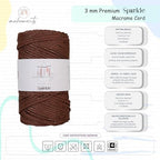 Makromecity Sparkle 2 Skeins of Polypropylene Macrame Cord 3mm x 131 Yards (394 feet) Premium Polyester Macrame Cord for Macrame Art & Crafts for Wall Hangings, Bags, Underplate, Rug - Image 3