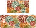 Boho Kitchen Mat Set of 2,Tropics Botanical Floral Kitchen Rugs and Mats Non Skid Washable,Bohemia Farmhouse Runner Rugs with Rubber Backing for Kitchen Decor Accessories (17"x47"+17"x30") by Xsinufn