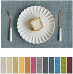 Softalker Faux Linen Cloth Placemats Set of 12-12 x 18 Inch, Light Blue - Image 7