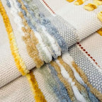 NUYECY Chenille and Cotton Long Pillow for Bed, Striped Textured Boho Lumbar Throw Pillow Cover 12x36, Neutral Accent Decorative Extra Long Body Pillow Case for Couch, Sofa, Bedroom, Yellow-Grey - Image 2