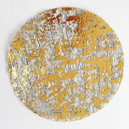 Black and Gold Placemats Set of 100 Disposable Gold Doilies Charger Round Metallic Glitter Foil Pressed Dining Table Decoration Centerpieces for Party Wedding Birthday by YLUSUJAKX