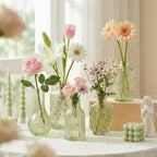 Glass Bud Vases in Bulk Small Mini Green Vase for Flowers 17pc - Image 3