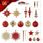 SHareconn 80Pcs Christmas Tree Ornaments Set Christmas Tree Decorations - Image 2