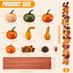 53 Pcs Fall Table Decorations Set with Runner and Garlands - Image 2