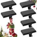 Stocking Holders for Mantle Set of 6, Heavy Duty Metal Stocking Hooks, Non-Slip Base Stocking Hangers for Xmas Holiday Decorations, Fireplace Christmas Decor Hooks for Home (Black) by DesignedforBoundlessFun
