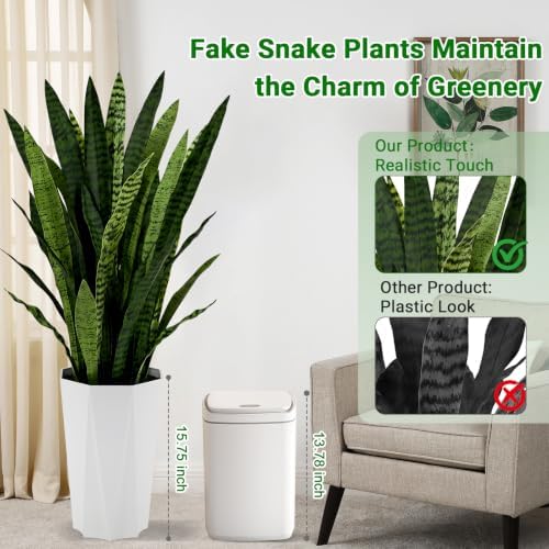 4FT Large Fake Snake Plant,Potted Sansevieria Artificial Plants - Image 5