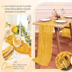 30 Pack Cheesecloth Table Runner 10FT Gold Table Runner Boho Gauze Cheese Cloth Table Runners Long Rustic Sheer Table Decorations for Wedding Party Baby Bridal Shower Birthday Holiday Home - Image 5