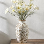 9.84 Inch Vintage Brown Chinoiserie Floral Vase, Antique Rustic Ceramic Vase for Home Decor, Living Room, Bookshelf, Office, Entryway, Garden, Chinoiserie Decor, Tuscan Decor - Image 7