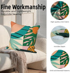 Tropical Leaves Throw Pillow Covers 24''x24'' Set of 4, Abstract Palm Tree Leaf Pillowcases Summer Green Hawaiian Cushion Covers for Couch Sofa Bedroom Farmhouse Livingroom Garden Patio - Image 2