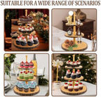 Cupcake Stand Wood Dessert Stands 3-Tier Wood Cupcake Stand - Elegant Farmhouse Dessert Display for Weddings, Baby Showers, Tea Parties, & More./Wedding Décor/Tea Party/Birthday/Graduation/Holiday. - Image 3