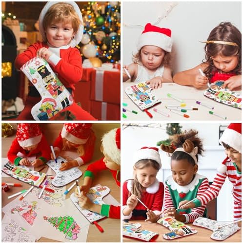 Zhanmai 24 Pcs Color Your Own Christmas Stocking Kit - Image 4