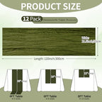 12 Pcs Olive Green Cheesecloth Table Runner 10Ft, Gauze Table Runners 21.5 x 120 inch,Semi Sheer Cheese Cloth Fabric Runner Bulk for Wedding,Party,Baby Shower,Bridal Shower - Image 2