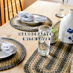 Homespice Kilimanjaro Jute Braided Table Runner, Rect 8x28 Set of 2 - Image 2