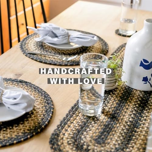 Homespice Kilimanjaro Jute Braided Table Runner, Rect 8x28 Set of 2 - Image 2