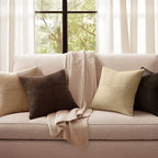 MIULEE Boho Decorative Throw Pillow Covers 20x20 Set of 4 Farmhouse Neutral Cushion Cases Gradient Corduroy Pillow Cases Modern Soft Corduroy Patchwork Home Decor for Couch Sofa Bedroom Dark Brown - Image 2