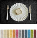 Softalker Faux Linen Cloth Placemats Set of 12-12 x 18 Inch, Black by Softalker