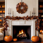 Yunlly 1 Pcs 20'' Fall Wreath Artificial Magnolia Leaves Wreath Front Door - Image 5
