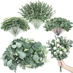 Giegxin 270 Pcs Mixed Artificial Eucalyptus Leaves Stems Bulk Green by Giegxin