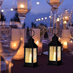 Hoolerry 24set Mini Lantern with LED Candle Halloween Wedding Decor, Black - Image 4
