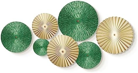 TEIPAI Emerald Green and Gold Wall Decor for Bedroom, 7PCS Metal Wall Art by TEIPAI