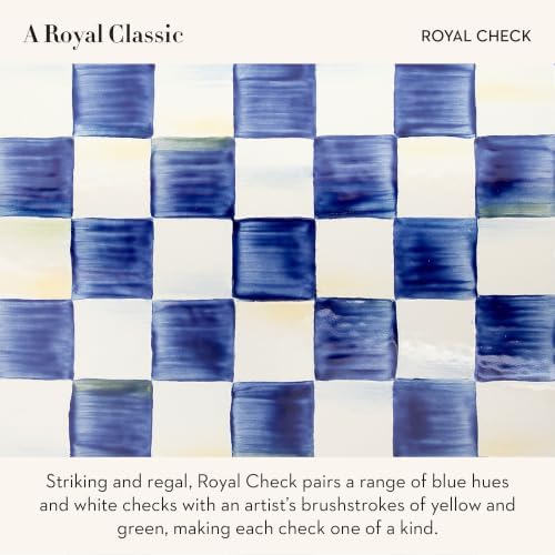 MACKENZIE-CHILDS Resin Pumpkin, Mini, Blue-and-White Royal Check - Image 3