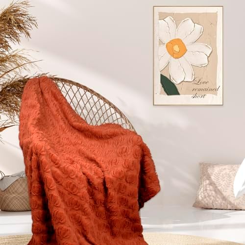 Fall Halloween Pumpkin Throw Blanket - Rust Red Autumn Decor for Couch Bed - Image 5