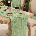 6 Pack Sage Green Cheesecloth Table Runner Boho Gauze Home Decor by Playieer