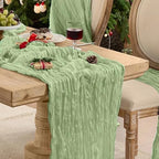 12 Pack Sage Green Cheesecloth Table Runner Boho Gauze Home Decor by Playieer