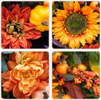 Fall Wreaths for Front Door 24 Inch Autumn Wreath with Sunflowers, Orange Dahlias, Maple Leaves & Berries – Fall Door Wreath for Outdoor or Indoor Thanksgiving Decor - Image 3