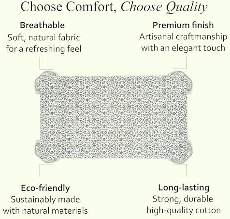 CPC Meadow Vine Tablecloth 100% Cotton 72x160 Inch Indian Block Print Rectangle Table Cover, Table Cloth for Gifting in Weddings, Halloween, Fall, Christmas, Thanksgiving - Image 6