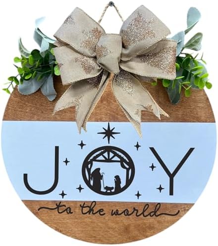 Wood front door sign Wood sign Home decor Welcome sign Sign for front door House warming gift Wedding gift (Joy(UV077(A15) S003, 11" Width) by Unknown