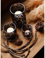 Glass Hurricane Candle Holder Set, Black Tortoise, 3 Piece - Image 3
