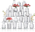 Glass Bud Vase Set of 24, Small Flower Vases, Glass Vases for Centerpieces, Vintage Home Table Decorations Bud Vases (24 Pcs, Clear) by BJONKZ