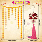 H1vojoxo Diwali Decorations for Home with Marigold Garland Lotus Hangings - Image 2